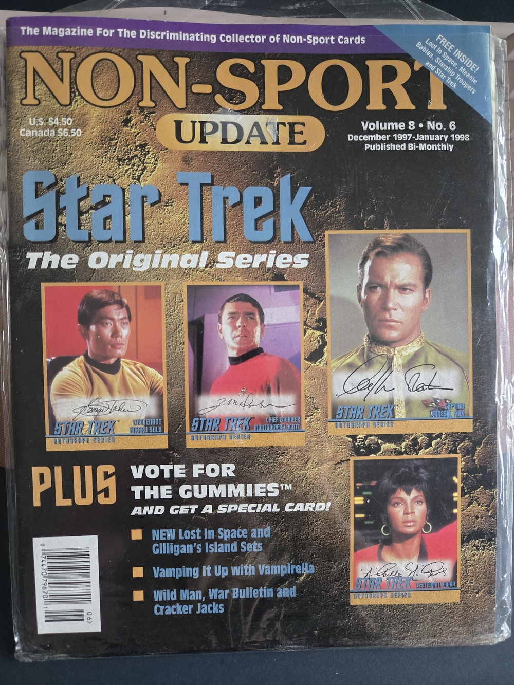 Non-Sport Update Magazine - Star Trek Original Series Cover - Vol 8 No 6.  1997